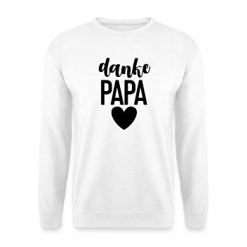 Danke Papa Bester Vater Opa Vatertag Motiv/Design - Unisex Pullover - Weiß - Vorne - Alina (178cm) & Michal (187cm)