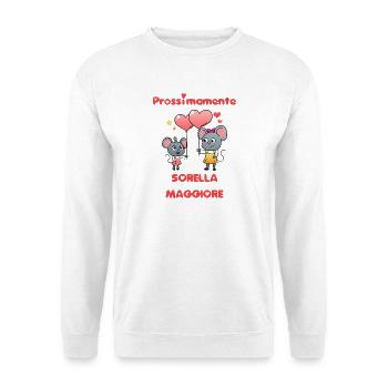 Prossimamente Sorella Maggiore Topi Carini - Unisex Pullover - Weiß - Vorne - Alina (178cm) & Michal (187cm)
