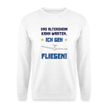 das altersheim kann warten - Unisex Pullover - Weiß - Vorne - Alina (178cm) & Michal (187cm)
