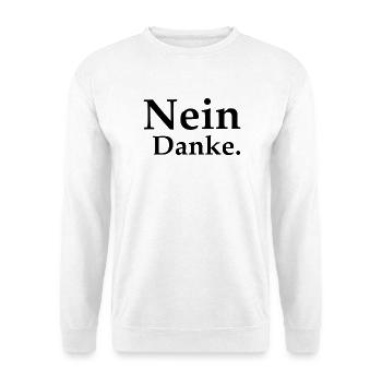 Nein Danke - Unisex Pullover - Weiß - Vorne - Alina (178cm) & Michal (187cm)