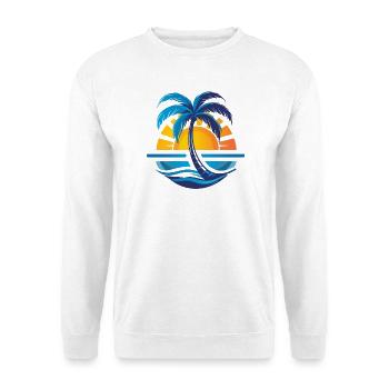 Urlaubszeit - Unisex Pullover - Weiß - Vorne - Alina (178cm) & Michal (187cm)