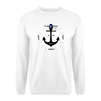 Anker Island Urlaub - Unisex Pullover - Weiß - Vorne - Alina (178cm) & Michal (187cm)