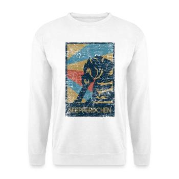 Anmutiges Seepferdchen Korallenriff - Unisex Pullover - Weiß - Vorne - Alina (178cm) & Michal (187cm)
