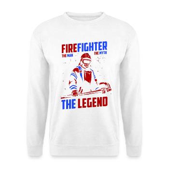 Feuerwehrmann Der Mann Der Mythos Die Legende Fire - Unisex Pullover - Weiß - Vorne - Alina (178cm) & Michal (187cm)