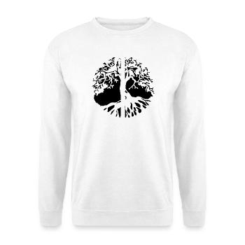 tree of life no boarder zipper free - Unisex Pullover - Weiß - Vorne - Alina (178cm) & Michal (187cm)