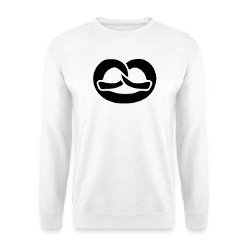 Brezel 4 - Unisex Pullover - Weiß - Vorne - Alina (178cm) & Michal (187cm)