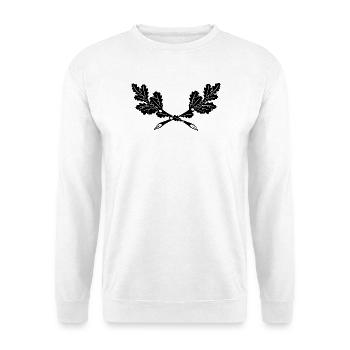 Eiche Logo Jäger 2 - Unisex Pullover - Weiß - Vorne - Alina (178cm) & Michal (187cm)