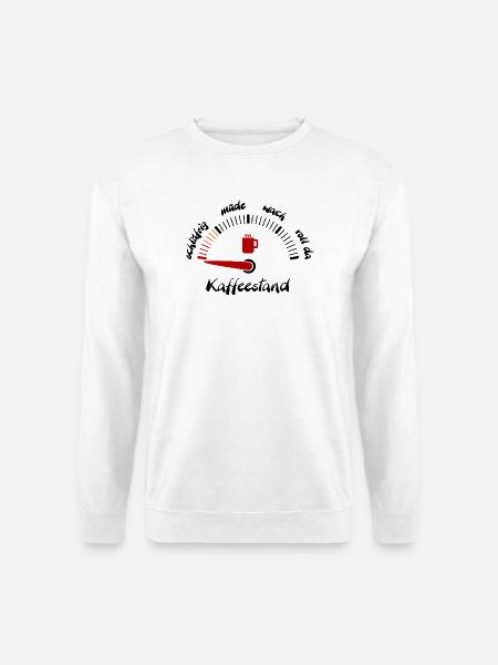 Kaffeeanzeige müde - Unisex Pullover - Weiß