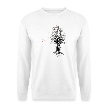 autumn tree Herbst Baum Jahreszeit Wind Laub - Unisex Pullover - Weiß - Vorne - Alina (178cm) & Michal (187cm)