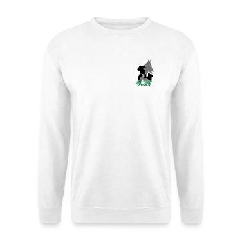 Tiere Pferd Hund Katze Kaninchen Hase Nager - Unisex Pullover - Weiß - Vorne - Alina (178cm) & Michal (187cm)