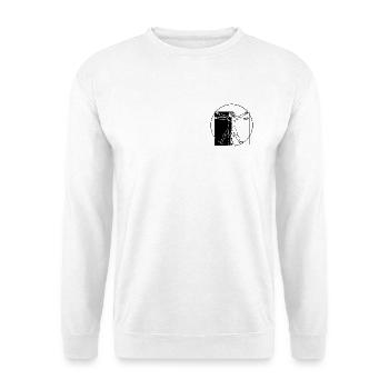 Mensch Leonardo da Vinci invertiert - Unisex Pullover - Weiß - Vorne - Alina (178cm) & Michal (187cm)