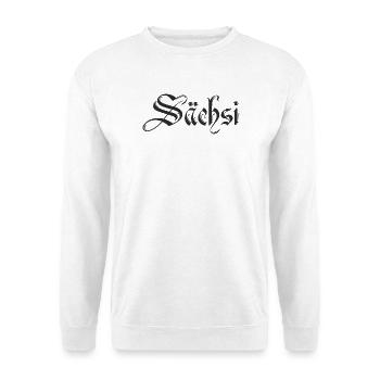 Sachsen sind Sächsi lustig cool funny - Unisex Pullover - Weiß - Vorne - Alina (178cm) & Michal (187cm)