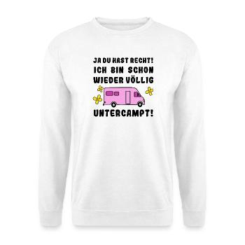 völlig untercampt womo - Unisex Pullover - Weiß - Vorne - Alina (178cm) & Michal (187cm)