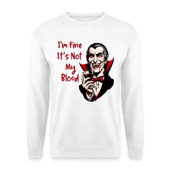 Lustiger Vampirwitz Dracula Halloween Gruseliger Horror - Unisex Pullover - Weiß - Vorne - Alina (178cm) & Michal (187cm)