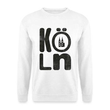 Kölner Karneval Souvenir Fasching Design Köln - Unisex Pullover - Weiß - Vorne - Alina (178cm) & Michal (187cm)