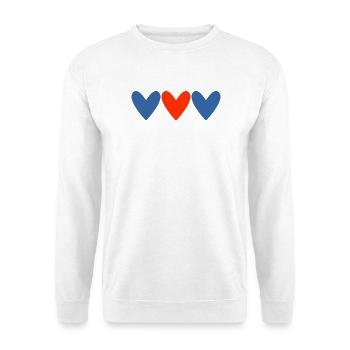 PAAR. ICH HABE GERADE GEHEIRATET. Junggesellinnenabschied. VALENTINSTAG. MARIES - Unisex Pullover - Weiß - Vorne - Alina (178cm) & Michal (187cm)