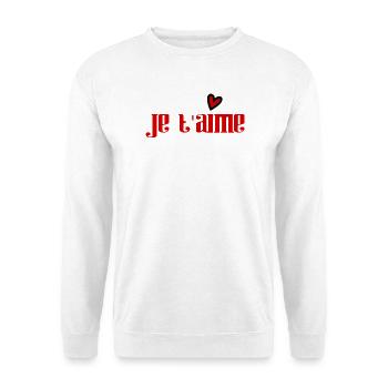 PAAR. GERADE VERHEIRATET. Junggesellinnenabschied. VALENTINSTAG. MARIES - Unisex Pullover - Weiß - Vorne - Alina (178cm) & Michal (187cm)