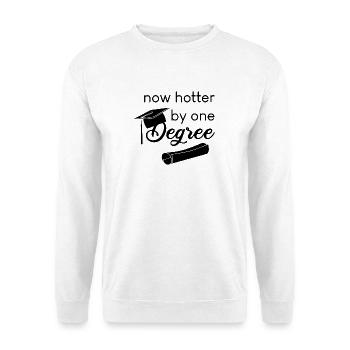 now hotter by one degree - Unisex Pullover - Weiß - Vorne - Alina (178cm) & Michal (187cm)