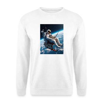  Astronaut beim Angeln - Unisex Pullover - Weiß - Vorne - Alina (178cm) & Michal (187cm)