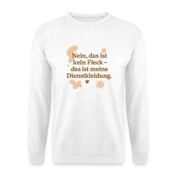 Das ist kein Fleck! (beige) - Unisex Pullover - Weiß - Vorne - Alina (178cm) & Michal (187cm)