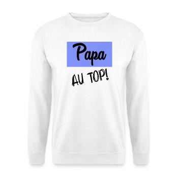 PAPA AN DER SPITZE - Unisex Pullover - Weiß - Vorne - Alina (178cm) & Michal (187cm)