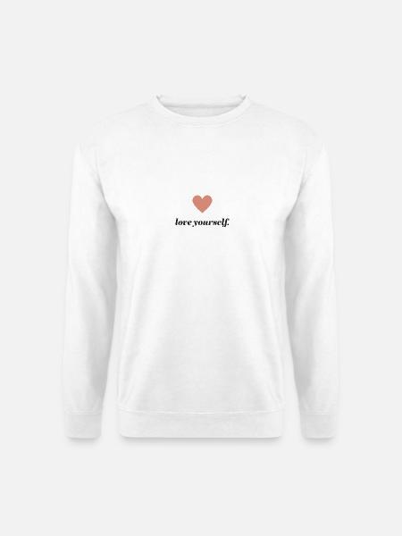 Herz Selbstliebe Schriftzug - Unisex Pullover - Weiß