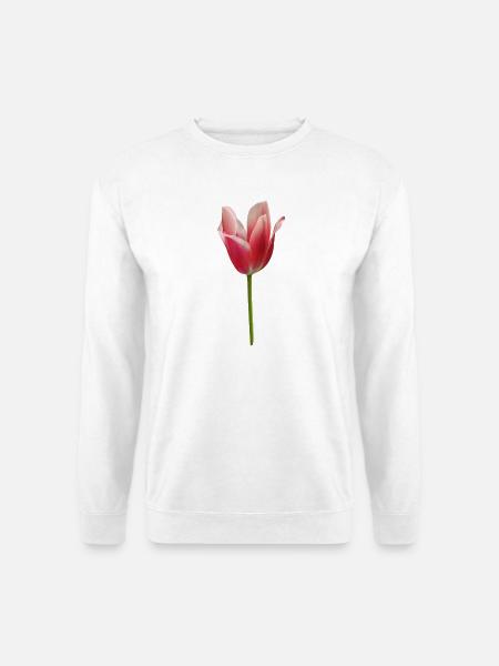 pinke Tulpe - Unisex Pullover - Weiß