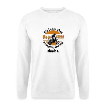 leben ohne mx ist sinnlos - Unisex Pullover - Weiß - Vorne - Alina (178cm) & Michal (187cm)