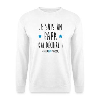 Ich bin ein knaller Vater! Zu cool. - Unisex Pullover - Weiß - Vorne - Alina (178cm) & Michal (187cm)