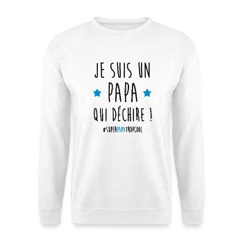 Ich bin ein knaller Vater! Zu cool. - Unisex Pullover - Weiß - Vorne - Alina (178cm) & Michal (187cm)