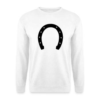 hufeisen - Unisex Pullover - Weiß - Vorne - Alina (178cm) & Michal (187cm)