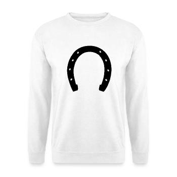 hufeisen - Unisex Pullover - Weiß - Vorne - Alina (178cm) & Michal (187cm)