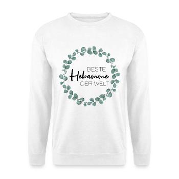 Beste Hebamme der Welt - Unisex Pullover - Weiß - Vorne - Alina (178cm) & Michal (187cm)