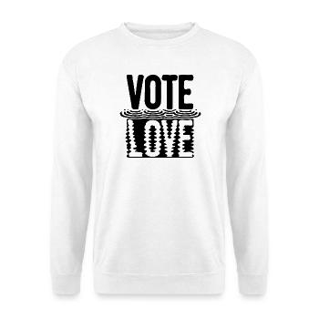 Vote Love - Unisex Pullover - Weiß - Vorne - Alina (178cm) & Michal (187cm)