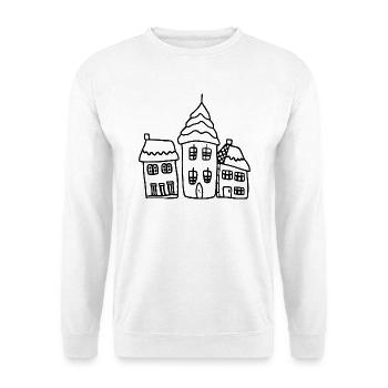Mein kaltes Zuhause im Winter - Unisex Pullover - Weiß - Vorne - Alina (178cm) & Michal (187cm)