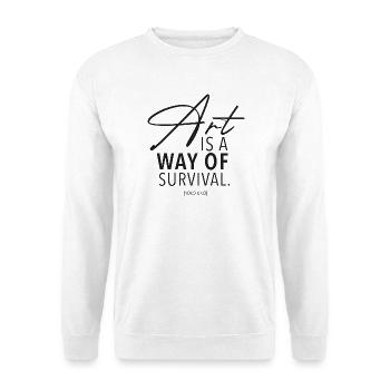 Art is a way of survival - Unisex Pullover - Weiß - Vorne - Alina (178cm) & Michal (187cm)