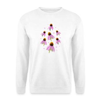 Sonnenhut Coneflower - Unisex Pullover - Weiß - Vorne - Alina (178cm) & Michal (187cm)