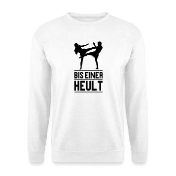 bis einer heult - Unisex Pullover - Weiß - Vorne - Alina (178cm) & Michal (187cm)