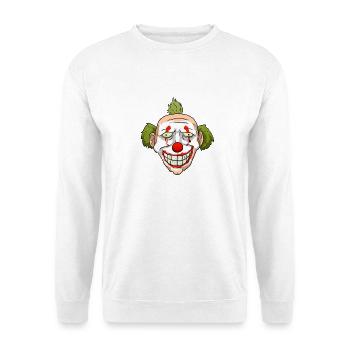 Verrückter Clown - Unisex Pullover - Weiß - Vorne - Alina (178cm) & Michal (187cm)