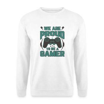 Gaming Videogame Videospiel Computerspiel Design - Unisex Pullover - Weiß - Vorne - Alina (178cm) & Michal (187cm)