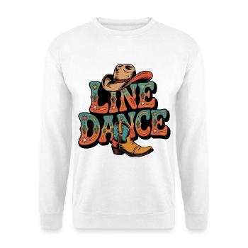 Line Dance mein Hobby - meine Passion - mein Ding - Unisex Pullover - Weiß - Vorne - Alina (178cm) & Michal (187cm)