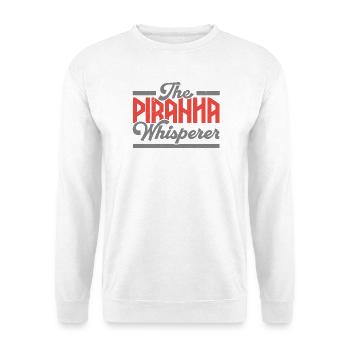 Piranha Flüsterer Sammler Aquarianer Fischzucht - Unisex Pullover - Weiß - Vorne - Alina (178cm) & Michal (187cm)