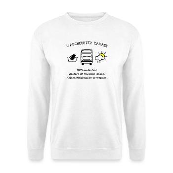 waschechter camper womo - Unisex Pullover - Weiß - Vorne - Alina (178cm) & Michal (187cm)