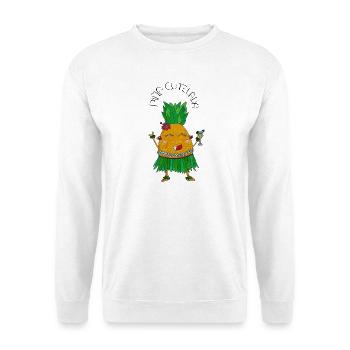 PiñaCutelada – süße Ananas mit Mocktail - Unisex Pullover - Weiß - Vorne - Alina (178cm) & Michal (187cm)
