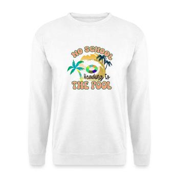Auf dem Weg zum Pool - Unisex Pullover - Weiß - Vorne - Alina (178cm) & Michal (187cm)