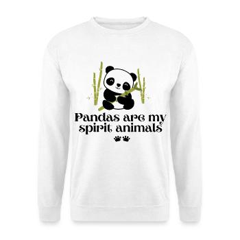 Pandas sind mein Geisttier - Unisex Pullover - Weiß - Vorne - Alina (178cm) & Michal (187cm)