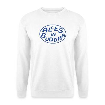 alles in buddha - Unisex Pullover - Weiß - Vorne - Alina (178cm) & Michal (187cm)