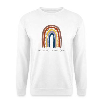No rain, no rainbow. - Unisex Pullover - Weiß - Vorne - Alina (178cm) & Michal (187cm)