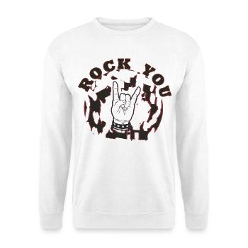 Rock you - Unisex Pullover - Weiß - Vorne - Alina (178cm) & Michal (187cm)