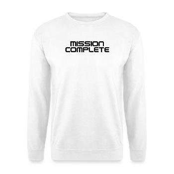 Mission Complete - Unisex Pullover - Weiß - Vorne - Alina (178cm) & Michal (187cm)